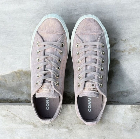 Converse “Precious Metal” Chuck Taylor Low Top in Metallic Taupe (Pink) Sz 8 - Picture 9 of 14